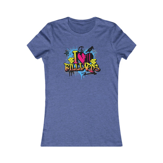 I Love Billiards Graffiti - Women's Fitted Tee - BFLY BILLIARDS