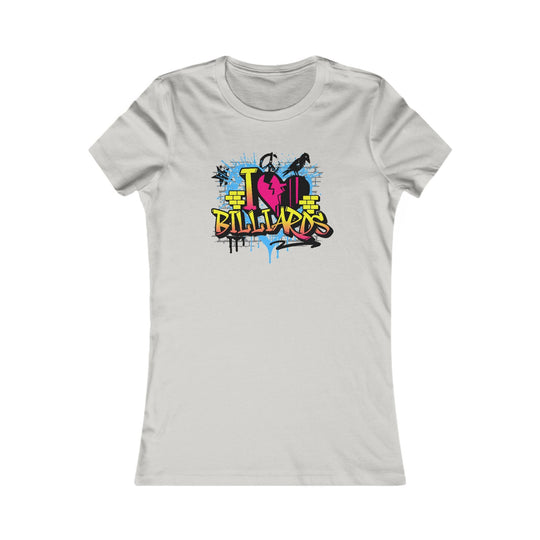 I Love Billiards Graffiti - Women's Fitted Tee - BFLY BILLIARDS
