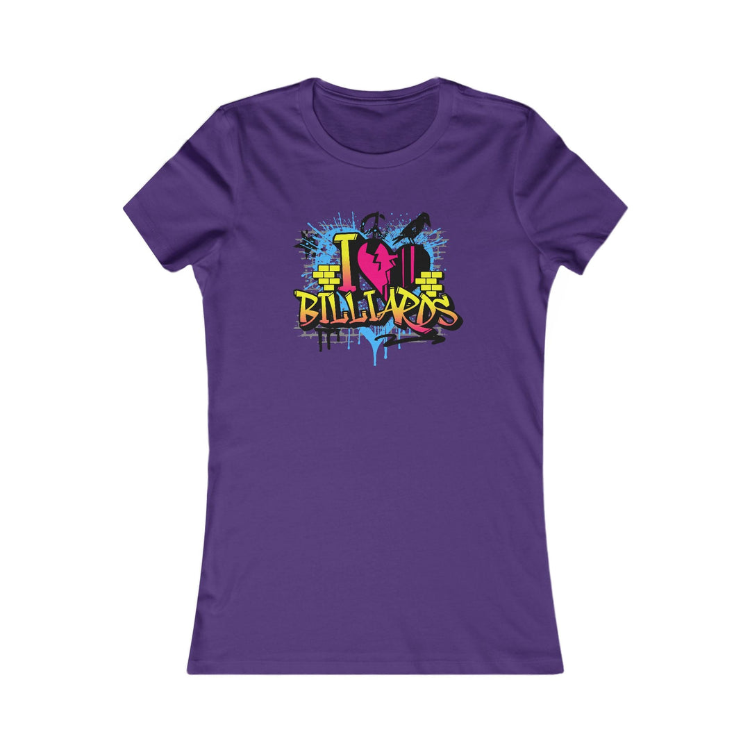 I Love Billiards Graffiti - Women's Fitted Tee - BFLY BILLIARDS