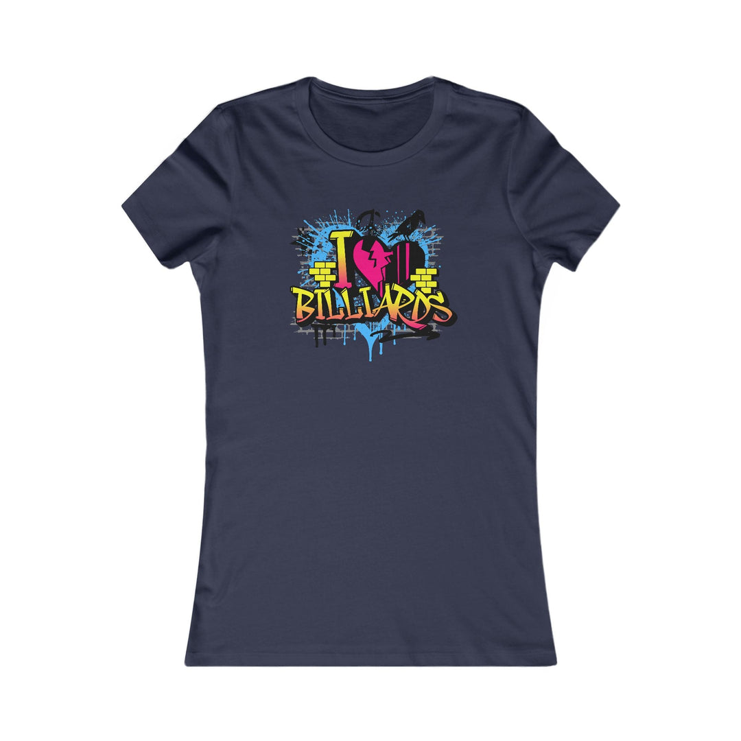 I Love Billiards Graffiti - Women's Fitted Tee - BFLY BILLIARDS