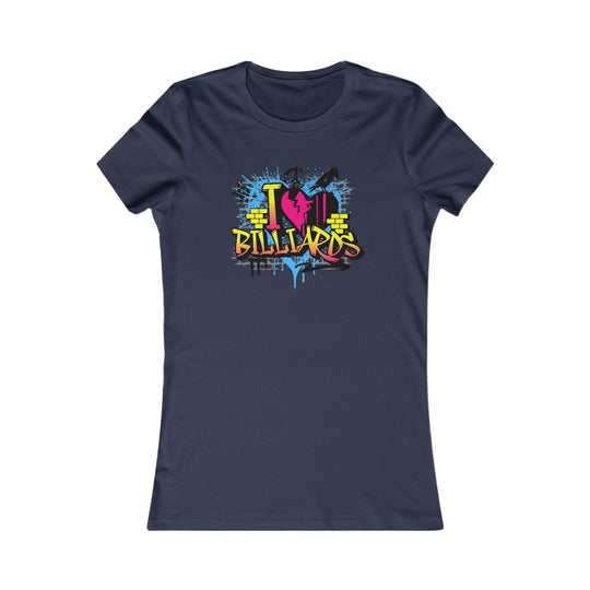 I Love Billiards Graffiti - Women's Fitted Tee - BFLY BILLIARDS