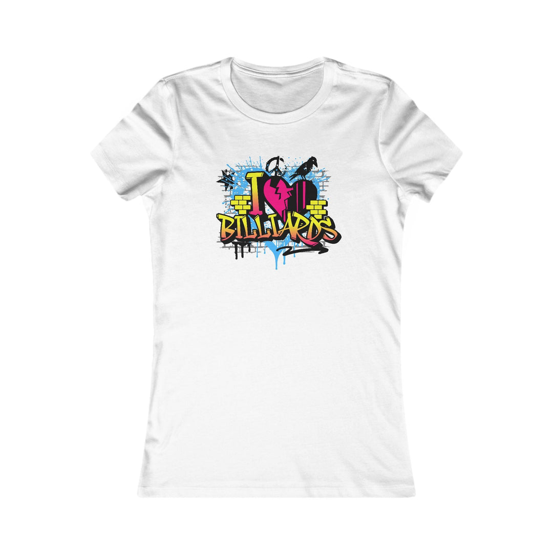 I Love Billiards Graffiti - Women's Fitted Tee - BFLY BILLIARDS