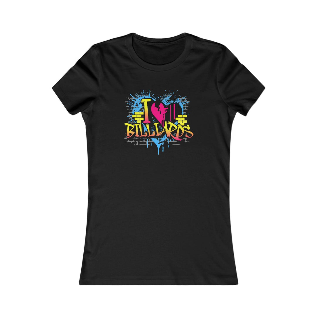 I Love Billiards Graffiti - Women's Fitted Tee - BFLY BILLIARDS