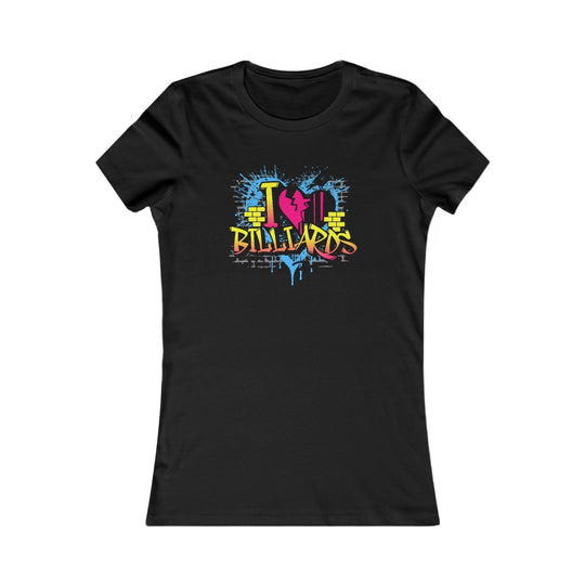 I Love Billiards Graffiti - Women's Fitted Tee - BFLY BILLIARDS
