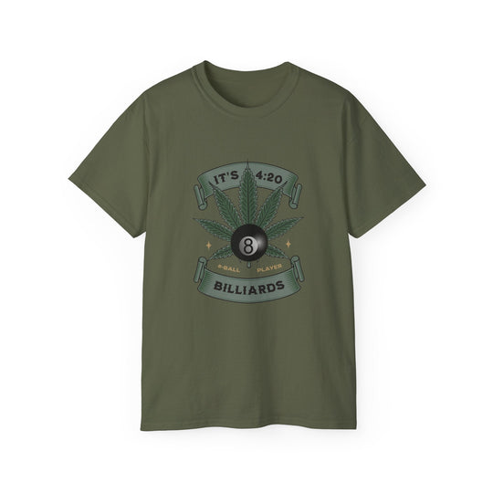 It's 4:20 - Billiards 8 Ball Player - Unisex Cotton T-Shirt - BFLY BILLIARDS