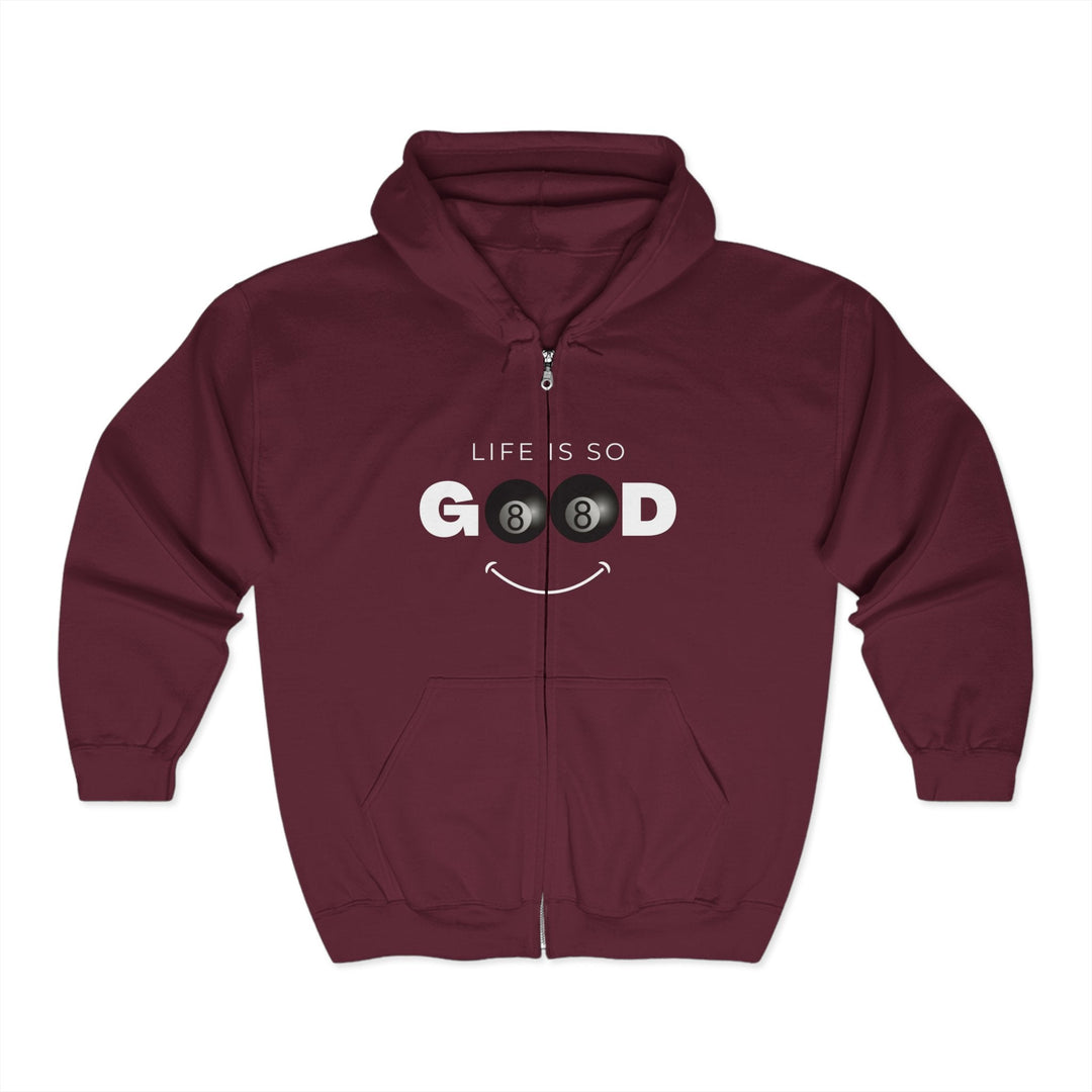 Life is So Good - 8 Ball - Full Zip Hoodie - BFLY BILLIARDS