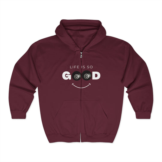 Life is So Good - 8 Ball - Full Zip Hoodie - BFLY BILLIARDS