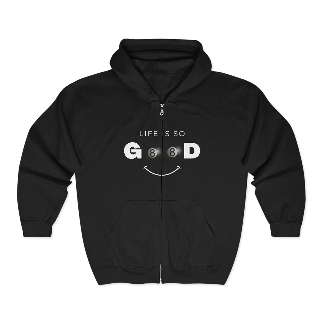 Life is So Good - 8 Ball - Full Zip Hoodie - BFLY BILLIARDS