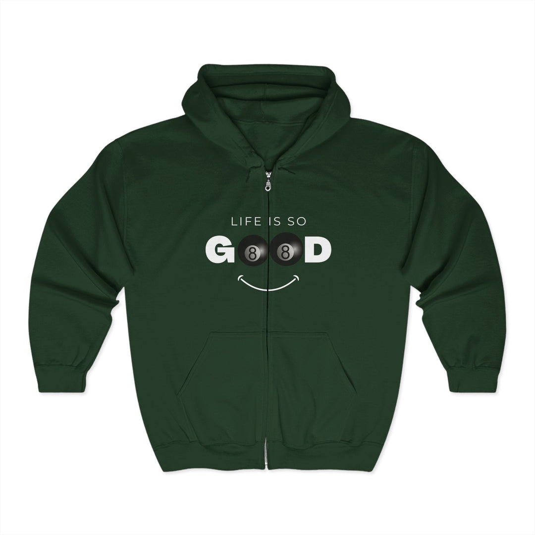 Life is So Good - 8 Ball - Full Zip Hoodie - BFLY BILLIARDS