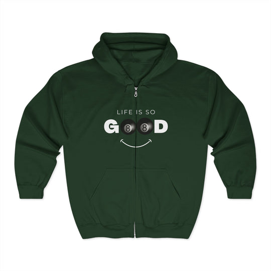 Life is So Good - 8 Ball - Full Zip Hoodie - BFLY BILLIARDS