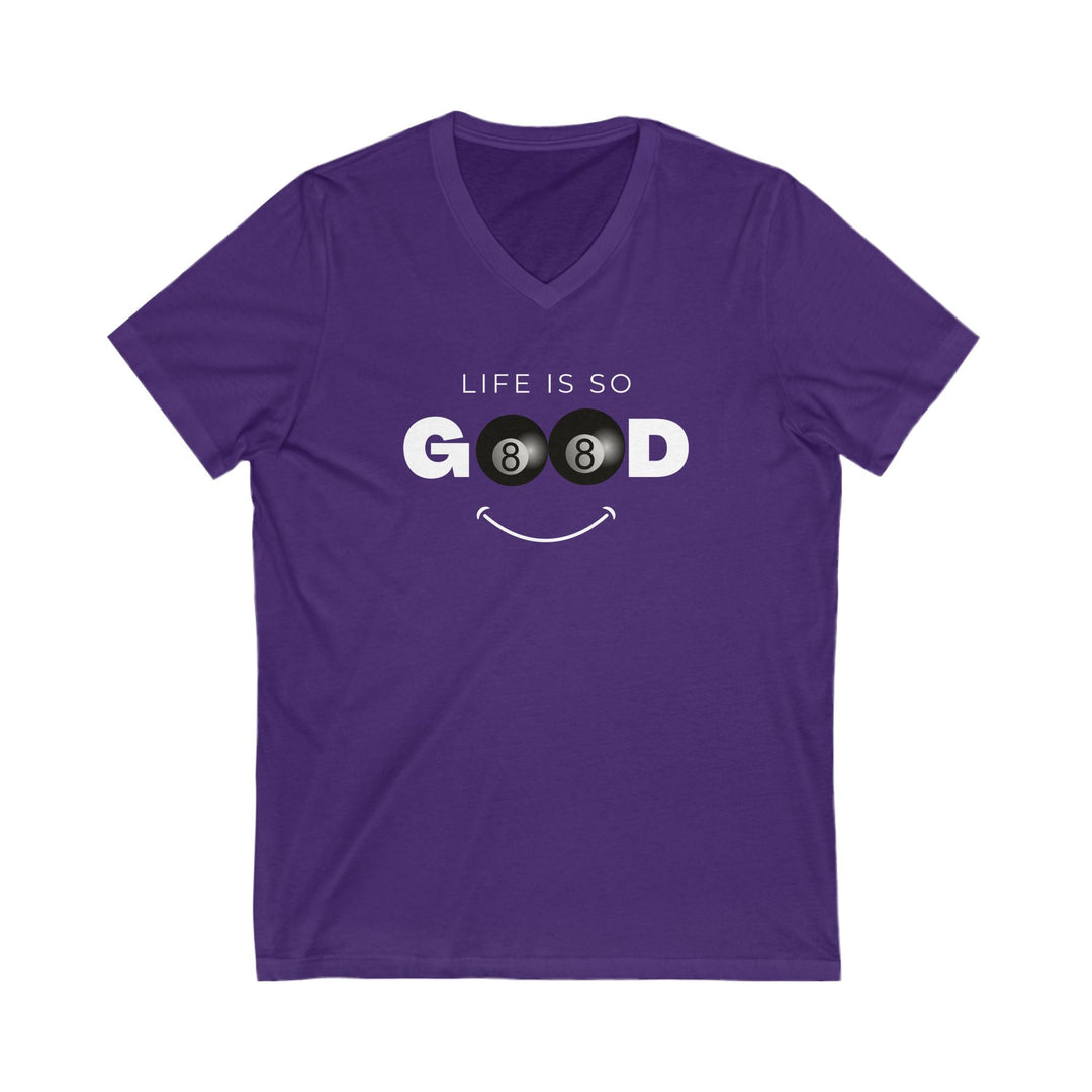 Life is So Good - 8 Ball - Unisex V - Neck Tee - BFLY BILLIARDS