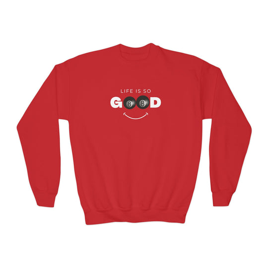Life is So Good - 8 Ball - Unisex Youth Crewneck Sweatshirt - BFLY BILLIARDS