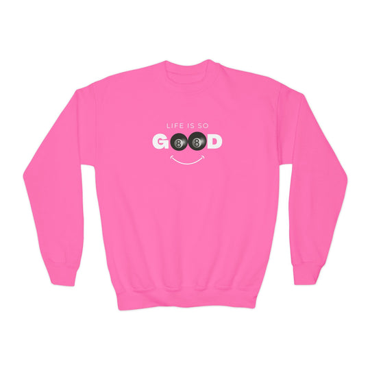 Life is So Good - 8 Ball - Unisex Youth Crewneck Sweatshirt - BFLY BILLIARDS