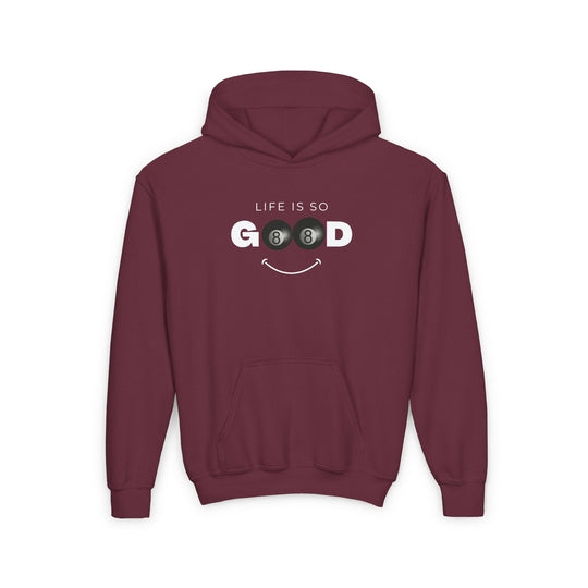 Life is So Good - 8 Ball - Unisex Youth Pullover Hoodie - BFLY BILLIARDS