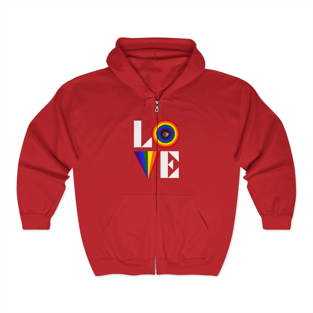 LOVE - 8 Ball Billiards - Full Zip Hoodie - BFLY BILLIARDS