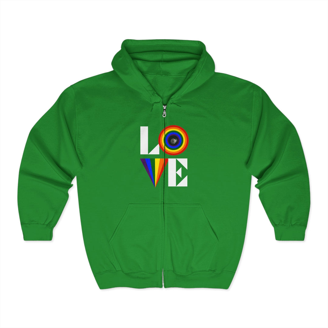 LOVE - 8 Ball Billiards - Full Zip Hoodie - BFLY BILLIARDS