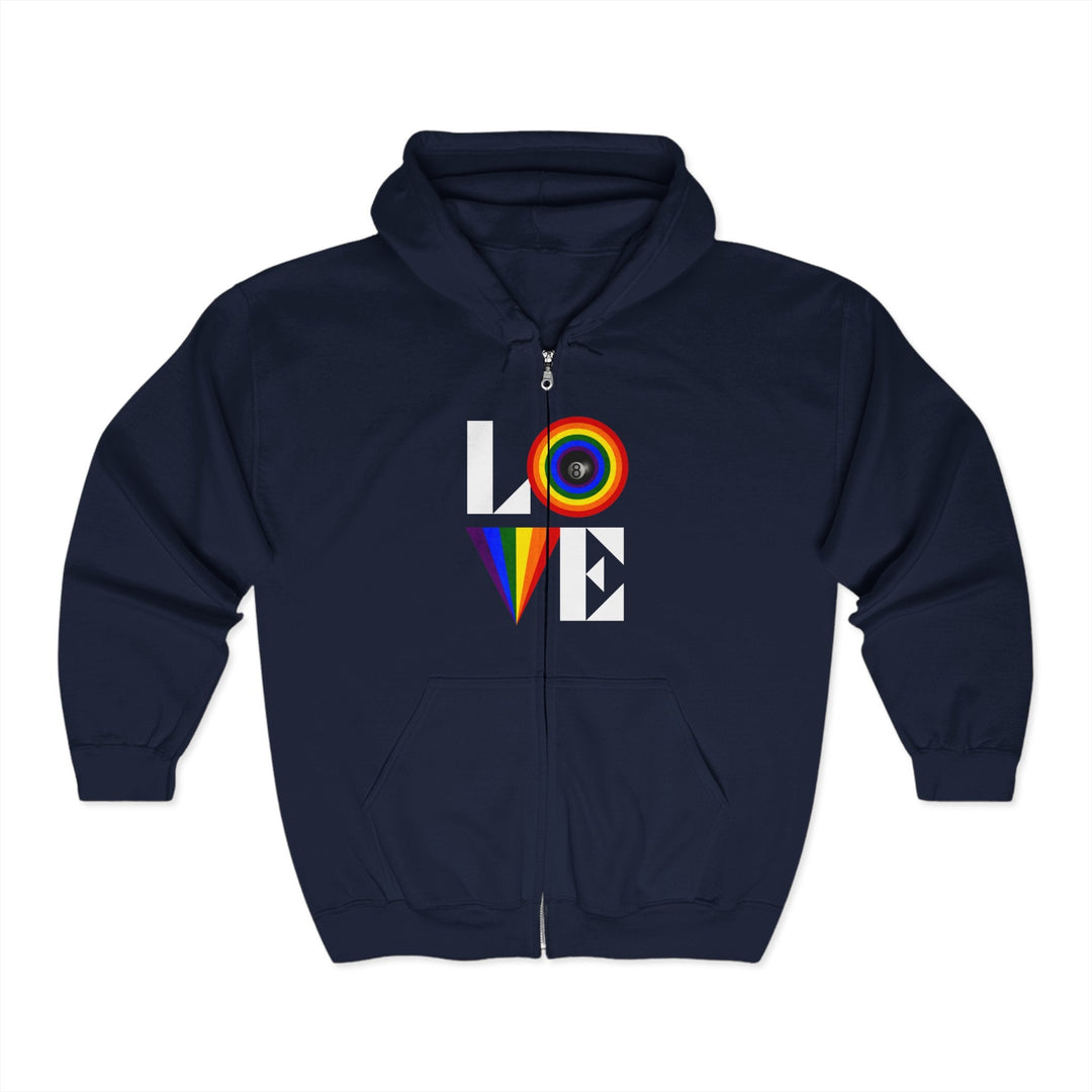 LOVE - 8 Ball Billiards - Full Zip Hoodie - BFLY BILLIARDS