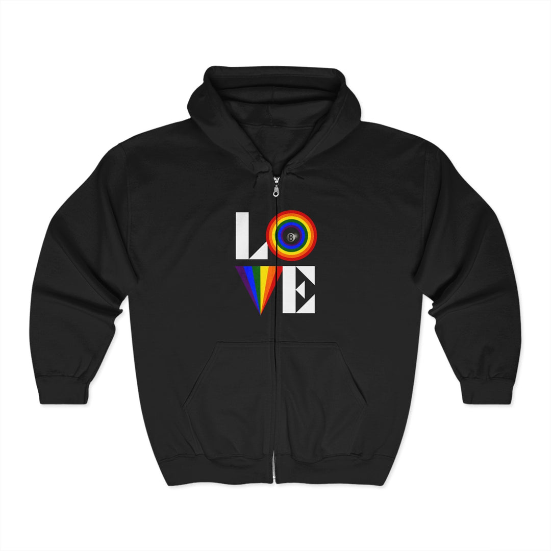 LOVE - 8 Ball Billiards - Full Zip Hoodie - BFLY BILLIARDS