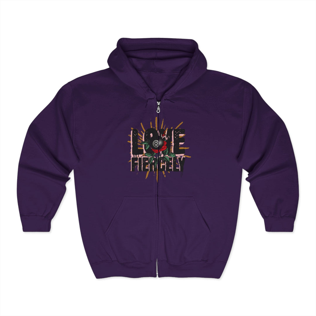 Love Fiercely - 8 Ball - Full Zip Hoodie - BFLY BILLIARDS