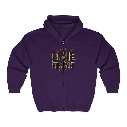 Love Fiercely - 8 Ball - Full Zip Hoodie - BFLY BILLIARDS