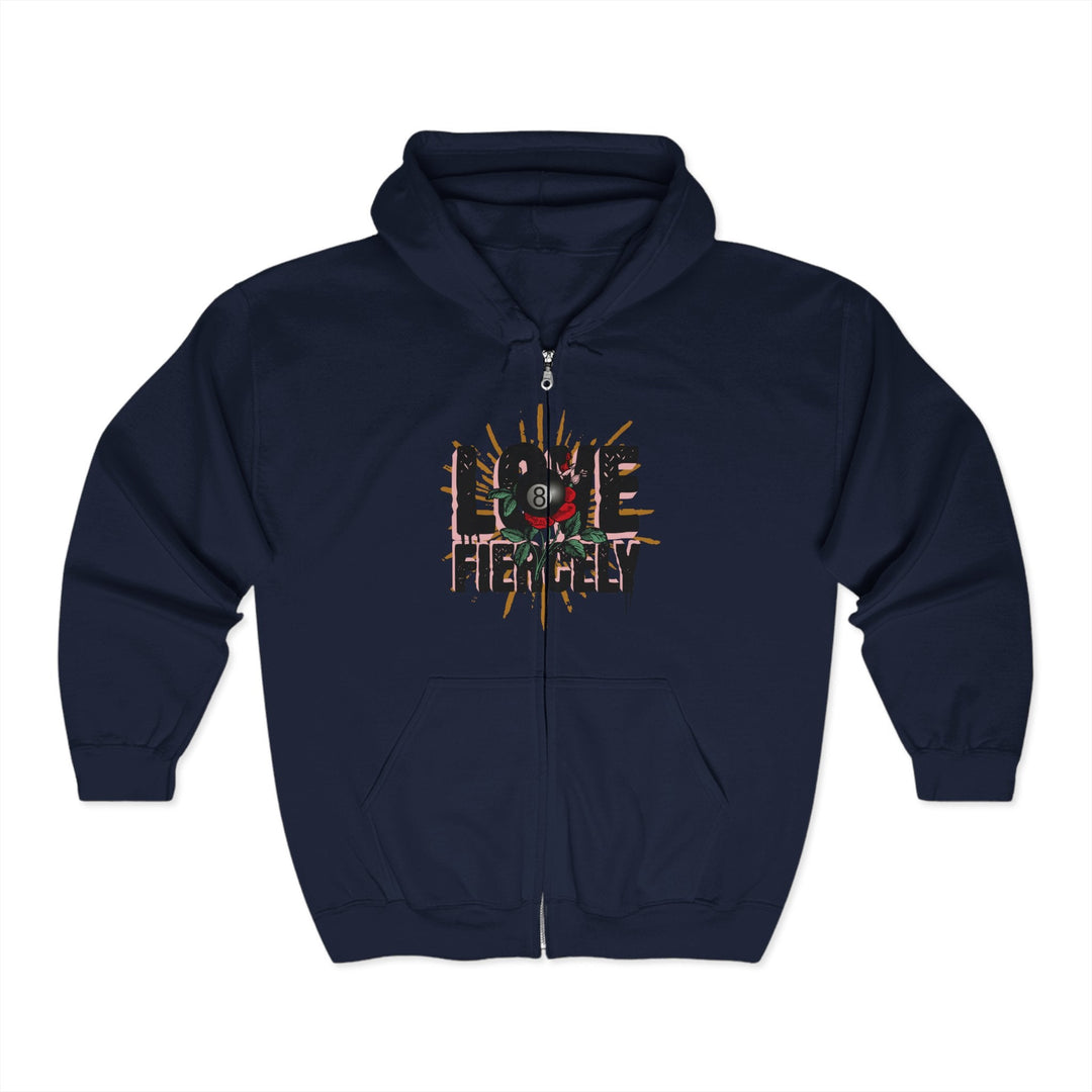 Love Fiercely - 8 Ball - Full Zip Hoodie - BFLY BILLIARDS