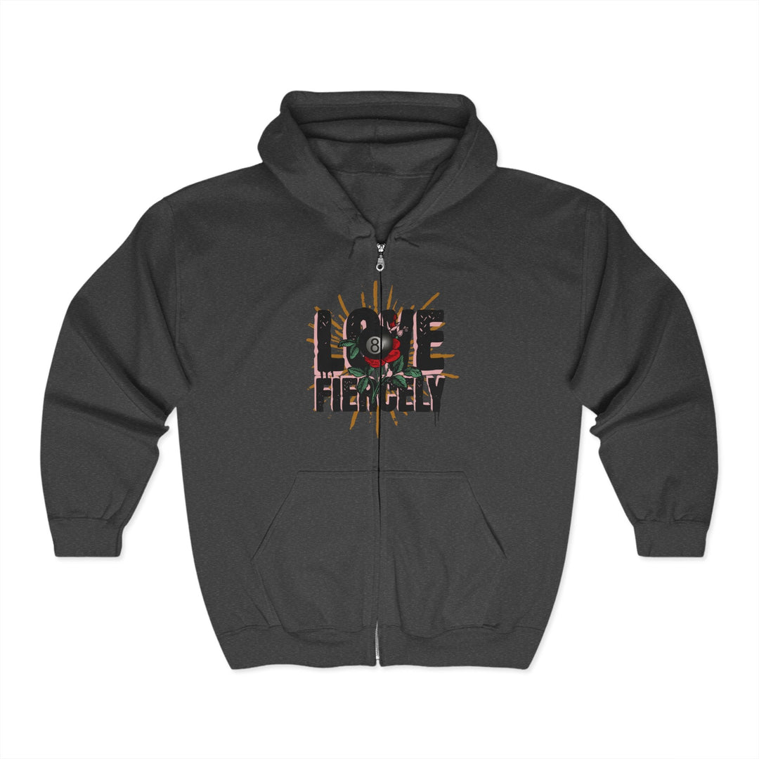 Love Fiercely - 8 Ball - Full Zip Hoodie - BFLY BILLIARDS
