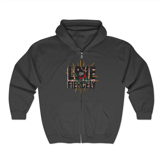 Love Fiercely - 8 Ball - Full Zip Hoodie - BFLY BILLIARDS