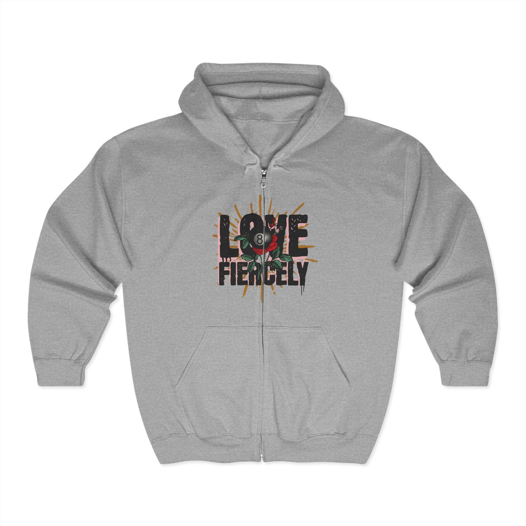 Love Fiercely - 8 Ball - Full Zip Hoodie - BFLY BILLIARDS