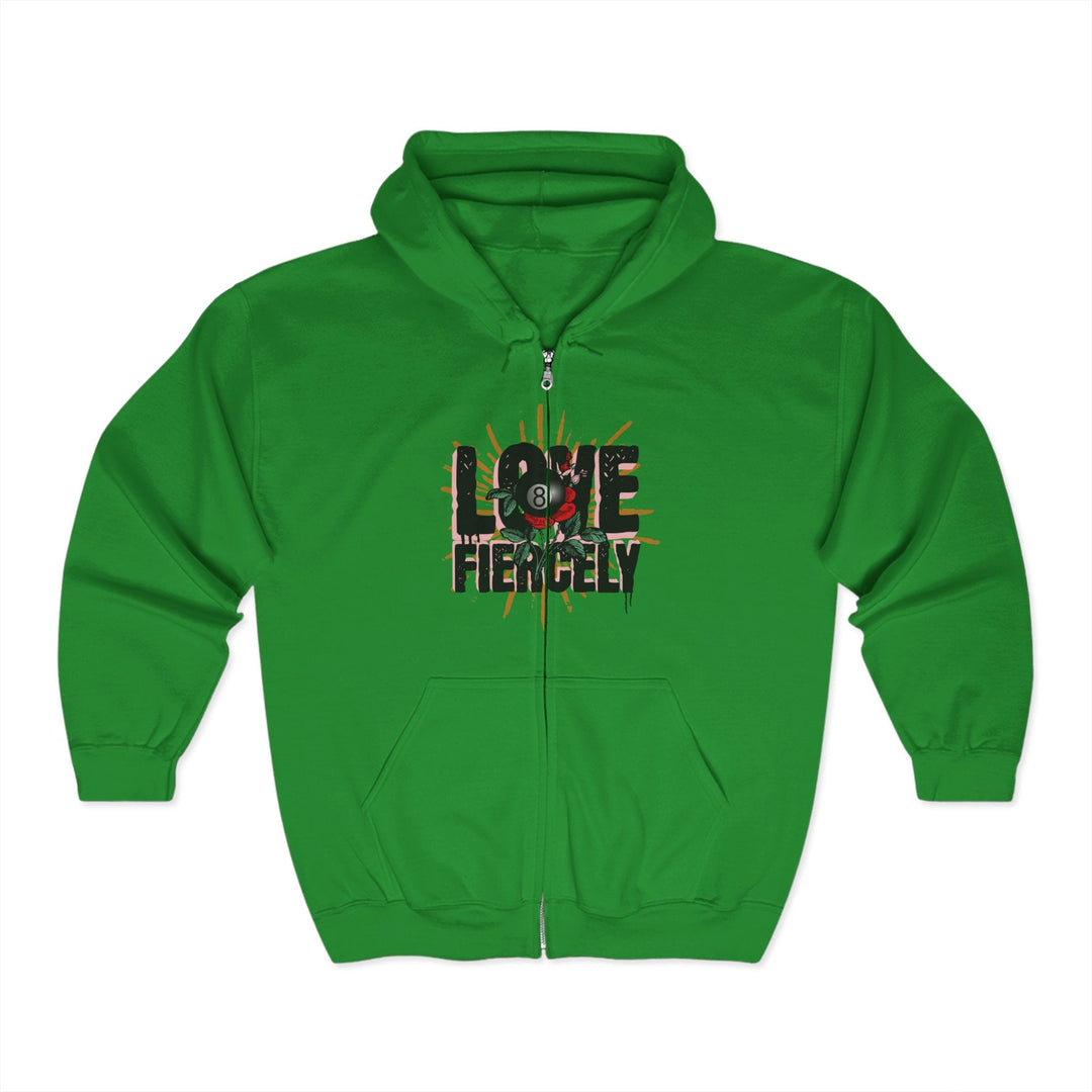 Love Fiercely - 8 Ball - Full Zip Hoodie - BFLY BILLIARDS