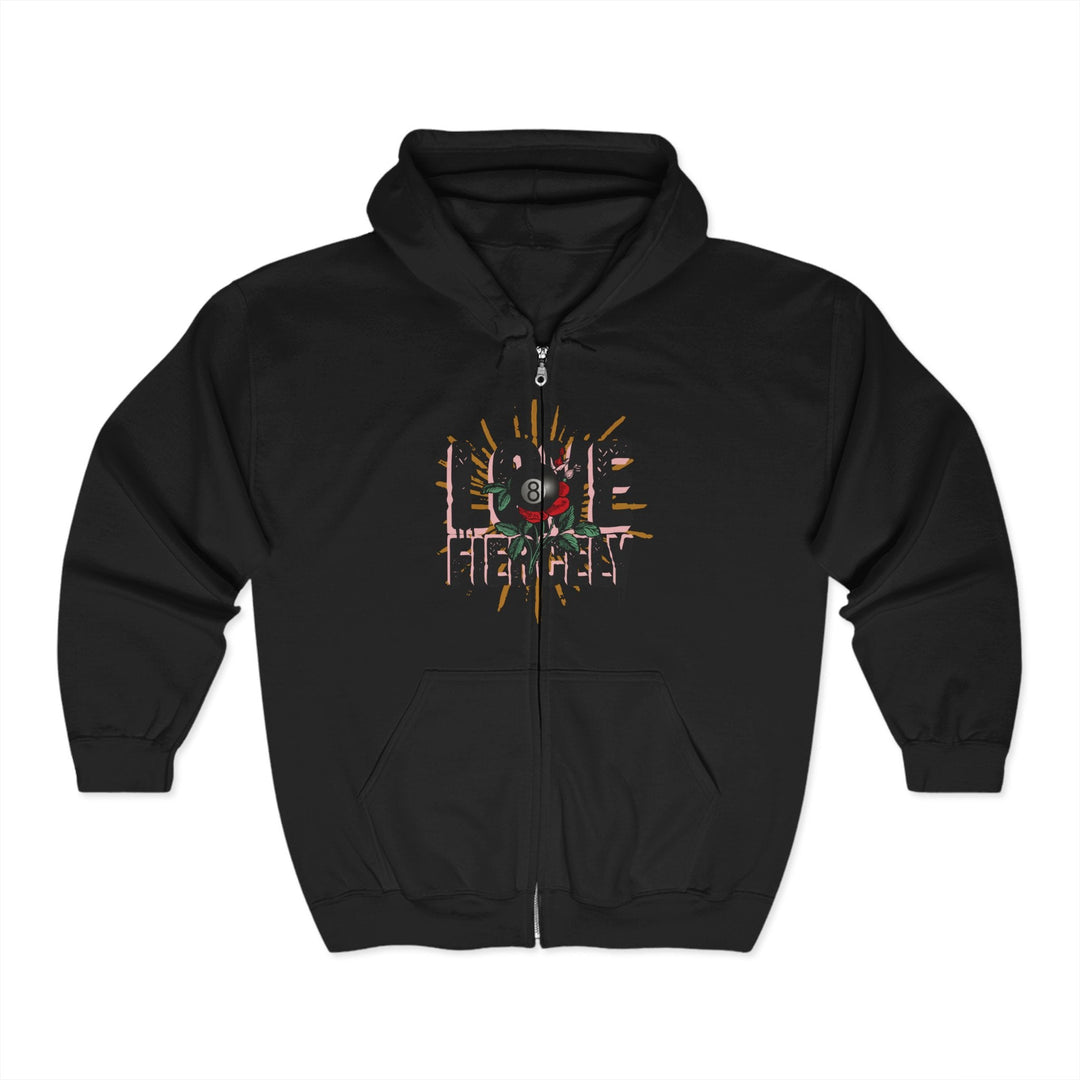 Love Fiercely - 8 Ball - Full Zip Hoodie - BFLY BILLIARDS