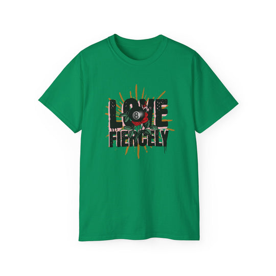 Love Fiercely - 8 Ball - Unisex Cotton T-Shirt - BFLY BILLIARDS