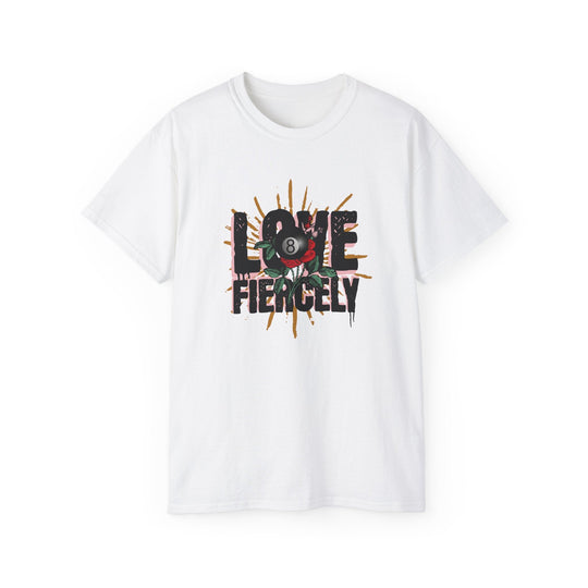 Love Fiercely - 8 Ball - Unisex Cotton T-Shirt - BFLY BILLIARDS