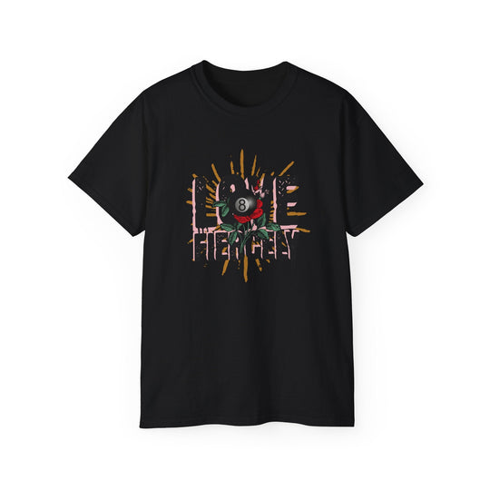Love Fiercely - 8 Ball - Unisex Cotton T-Shirt - BFLY BILLIARDS