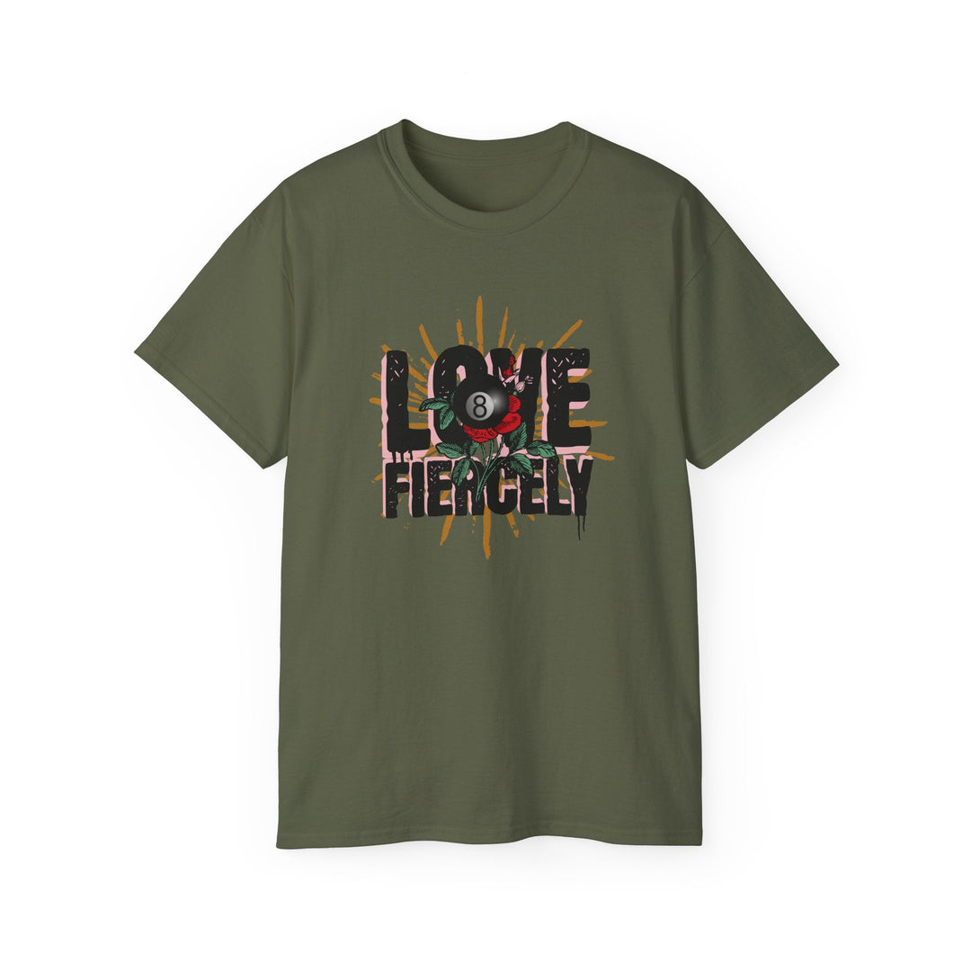 Love Fiercely - 8 Ball - Unisex Cotton T-Shirt - BFLY BILLIARDS