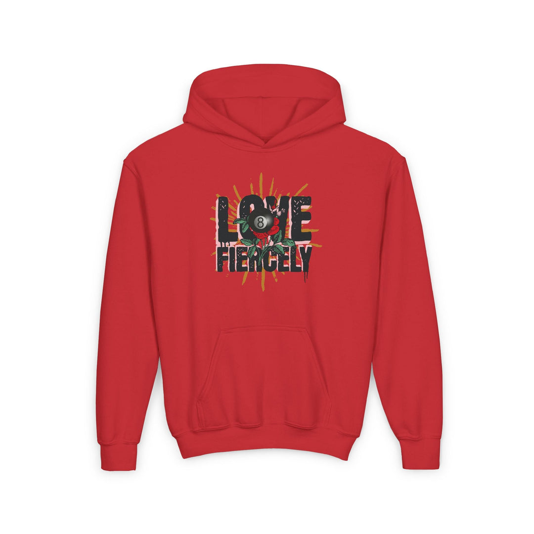 Love Fiercely - 8 Ball - Unisex Youth Pullover Hoodie - BFLY BILLIARDS