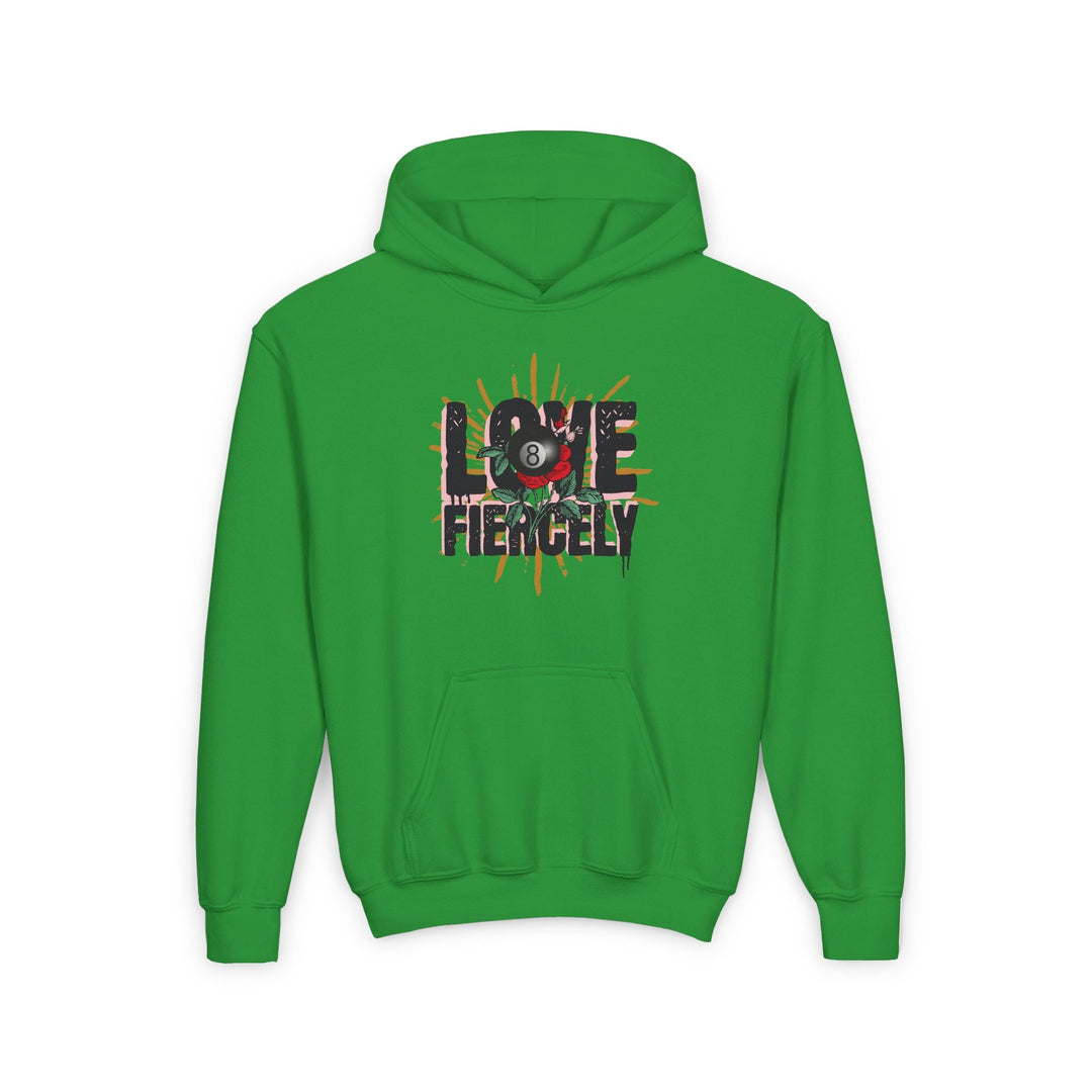 Love Fiercely - 8 Ball - Unisex Youth Pullover Hoodie - BFLY BILLIARDS