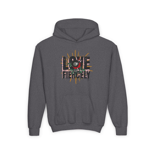 Love Fiercely - 8 Ball - Unisex Youth Pullover Hoodie - BFLY BILLIARDS
