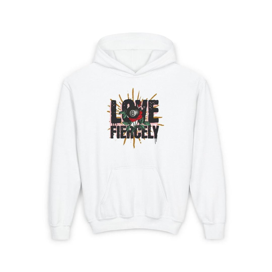 Love Fiercely - 8 Ball - Unisex Youth Pullover Hoodie - BFLY BILLIARDS