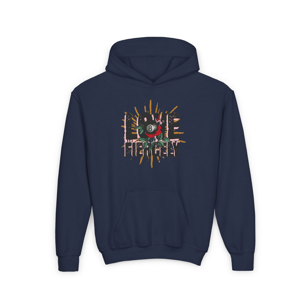 Love Fiercely - 8 Ball - Unisex Youth Pullover Hoodie - BFLY BILLIARDS