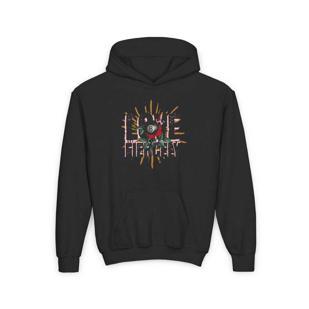Love Fiercely - 8 Ball - Unisex Youth Pullover Hoodie - BFLY BILLIARDS