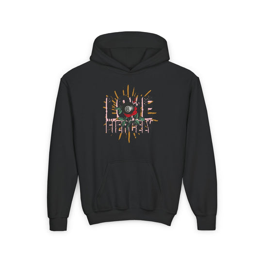 Love Fiercely - 8 Ball - Unisex Youth Pullover Hoodie - BFLY BILLIARDS