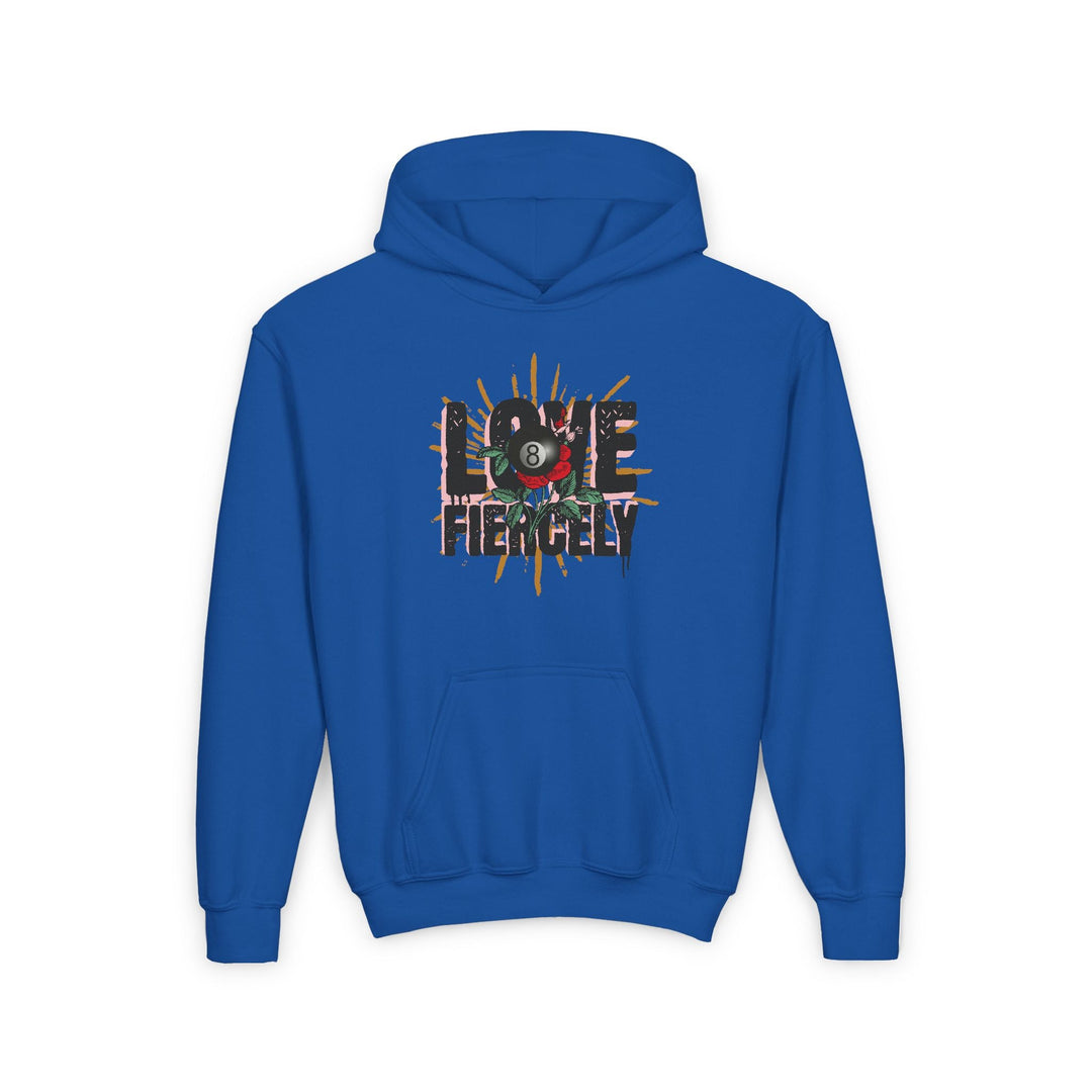 Love Fiercely - 8 Ball - Unisex Youth Pullover Hoodie - BFLY BILLIARDS