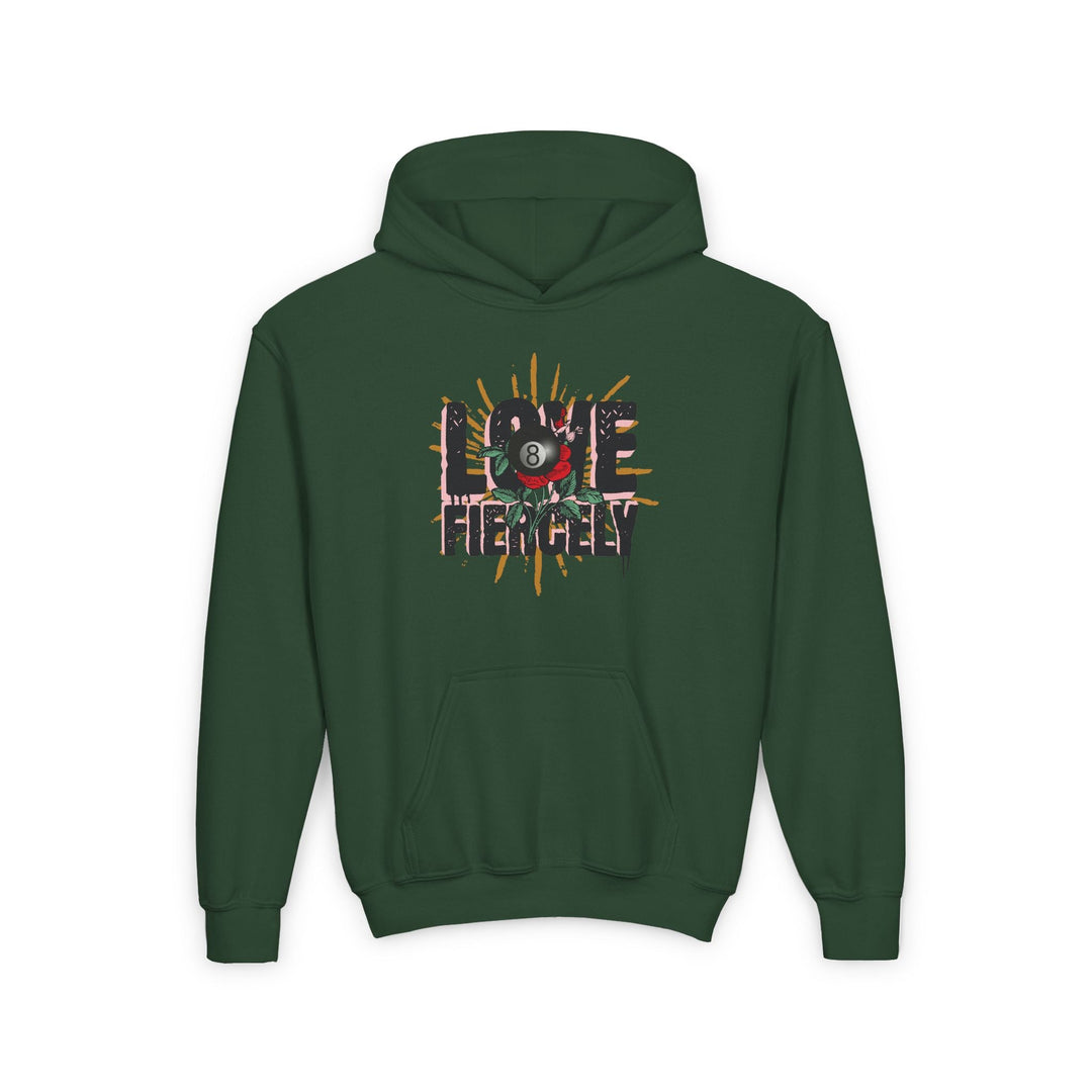 Love Fiercely - 8 Ball - Unisex Youth Pullover Hoodie - BFLY BILLIARDS