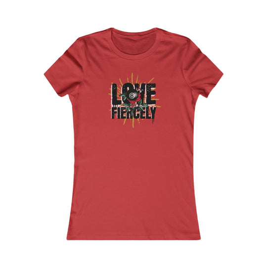 Love Fiercely - 8 Ball - Women's Fitted Tee - BFLY BILLIARDS