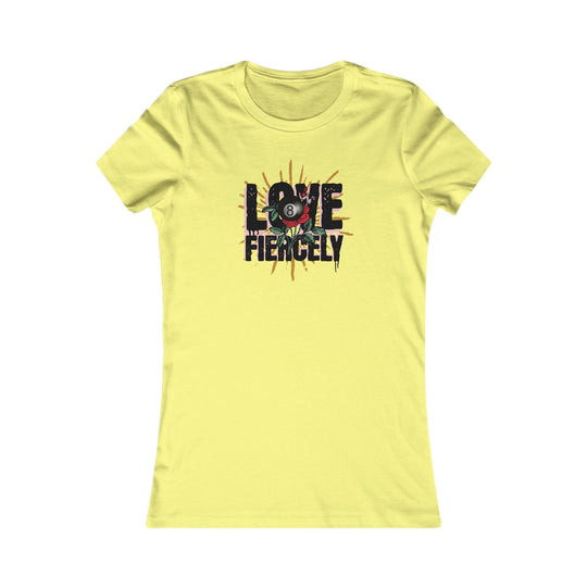 Love Fiercely - 8 Ball - Women's Fitted Tee - BFLY BILLIARDS