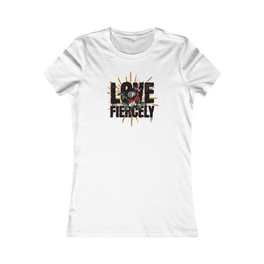 Love Fiercely - 8 Ball - Women's Fitted Tee - BFLY BILLIARDS