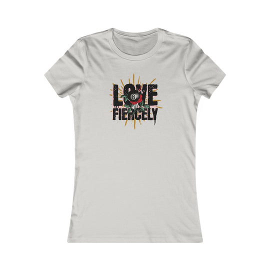 Love Fiercely - 8 Ball - Women's Fitted Tee - BFLY BILLIARDS