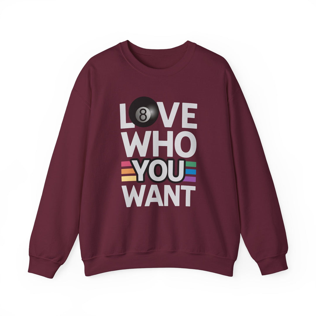Love who you want - 8 Ball - Unisex Crewneck Sweatshirt - BFLY BILLIARDS