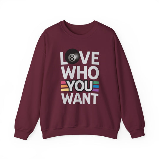 Love who you want - 8 Ball - Unisex Crewneck Sweatshirt - BFLY BILLIARDS