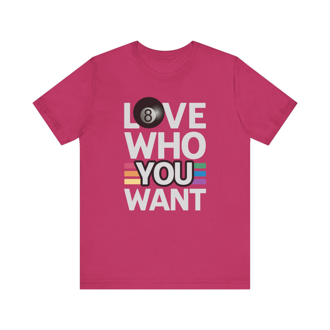 Love who you want - 8 Ball - Unisex Softstyle Tee - BFLY BILLIARDS